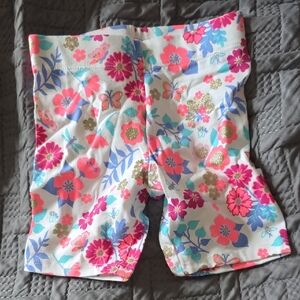 💚5/$20💚Isaac Mizrahi White Floral Glitter Girls Bike Shorts